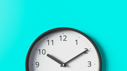 Copy space background with minimalist clock hanging on the wall.3d rendering