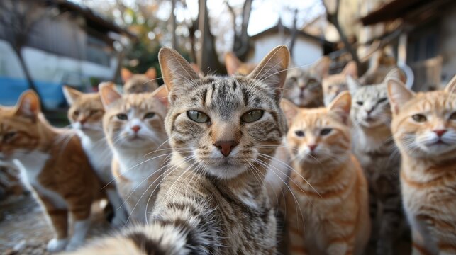 Funny Cats Self Picture Selfie Stick, Desktop Wallpaper Backgrounds, Background HD For Designer