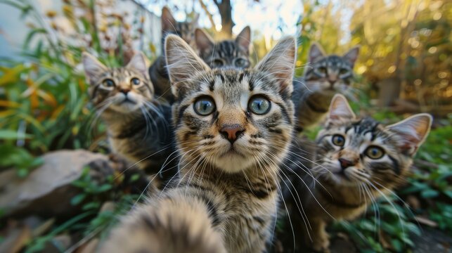 Funny Cats Self Picture Selfie Stick, Desktop Wallpaper Backgrounds, Background HD For Designer