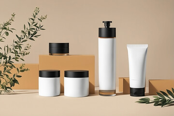 Cosmetic Product Packaging Mockups for Branding Presentation