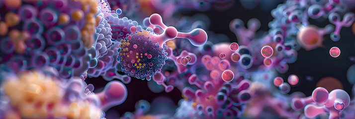 micro cell foam at molecular nano view - obrazy, fototapety, plakaty