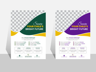 School admission flyer design template for kids