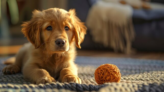 Golden Retriever Dog Puppy Playing Toy, Desktop Wallpaper Backgrounds, Background HD For Designer