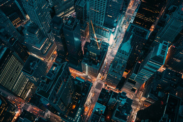 Fototapeta na wymiar Aerial view of a city full of skyscrapers