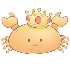 A cute crab with the crown.