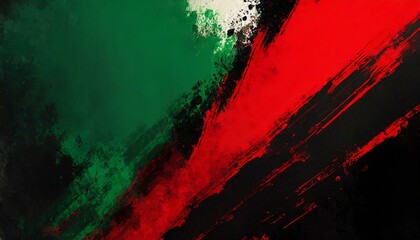 red and black background,abstract background, modern brushed three colors, red, black, green illustration, PPP, PPP flag, pakistan people's party, Ai Generate - obrazy, fototapety, plakaty