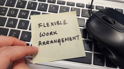 Preferred work model among employees during covid-19 pandemic. In-office, remote, work from home wfh or hybrid model. Flexible work arrangement