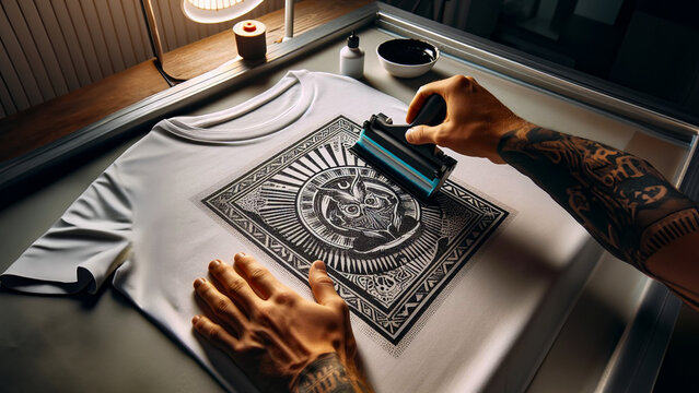 Ink and Innovation: Preparing for T-Shirt Printing, Transforming Fabrics into Wearable Works of Art.