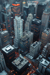Fototapeta premium Aerial view of a city full of skyscrapers