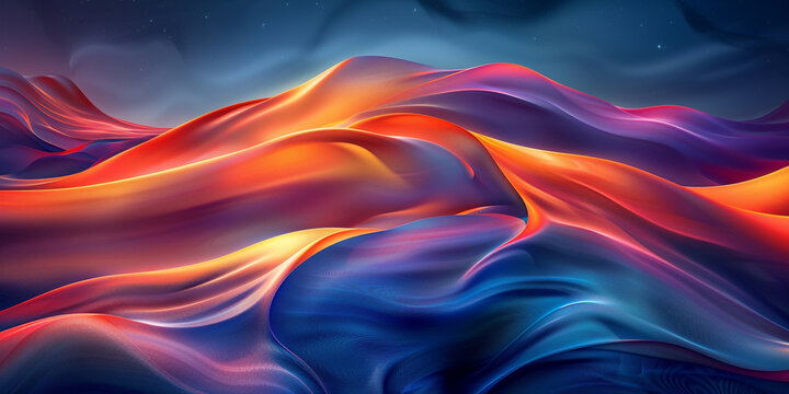 Colorful wavy abstract layers as panorama background wallpaper beautiful abstract .