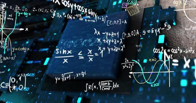 A screen full displaying of  various mathematical formulas and equations.