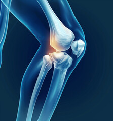X-ray image showing the kneecap - obrazy, fototapety, plakaty