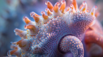 The otherworldly beauty of a sea cucumber, its intricate patterns and textures captured up close. - Powered by Adobe