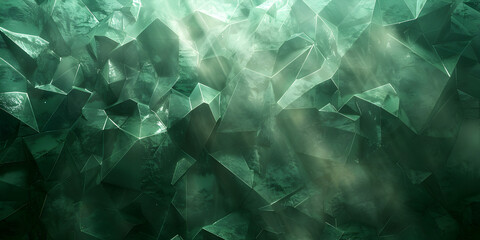Emerald Crystal Creative Abstract Texture Wallpaper Photorealistic Digital Art Decoration .