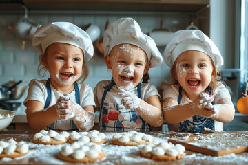 Children baking and cooking 