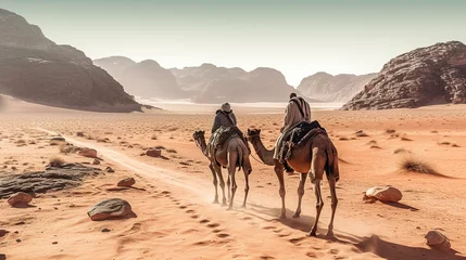 Türaufkleber Bedouin rides on camel © nahij