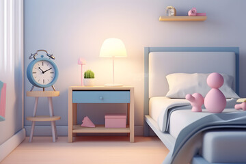 3d rendering of bedroom elements