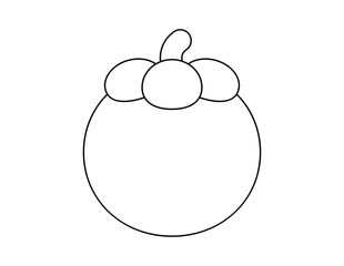 mangosteen outline for coloring book template, mangosteen for kids illustration worksheet printable