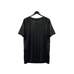black t shirt isolated transparent background png isolated on white background