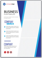 Blue professional business flyer templates in modern design vector image. 