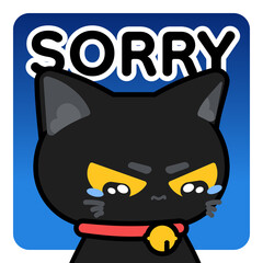 black cat sorry sticker