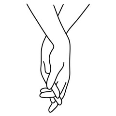 holding hands with minimal line art svg