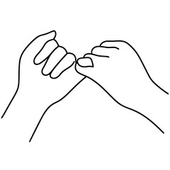 holding hands with minimal line art svg