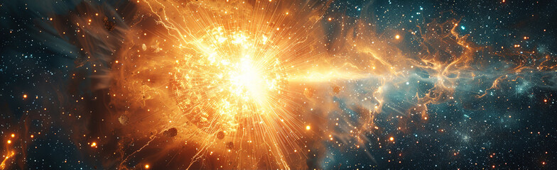 Supernovae Illuminate Space with Explosive Energy, Marking the End of Star Life Cycles in a Dazzling Cosmic Spectacle. - obrazy, fototapety, plakaty