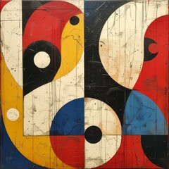 Abstract Painting With Various Colors and Shapes