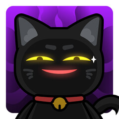 Black cat smile sticker