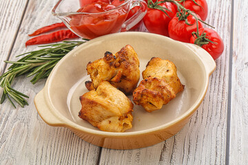 Chicken breast shashlik - grilled meat