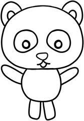 panda outline drawing