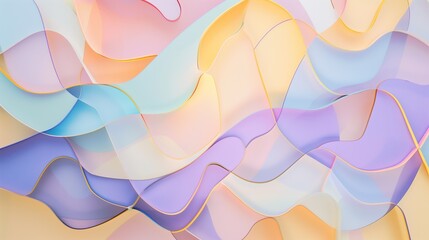 Elegance in Abstract Motion: Gradient Fluid Art with Golden Lines and Gentle Waves of Color and Light