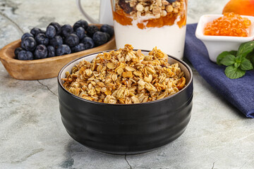 Granola museli cereal for breakfast