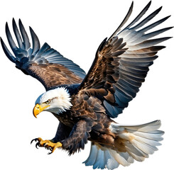 Fototapeta premium Watercolor painting of Bald Eagle. 