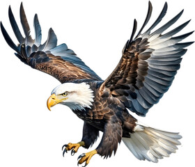 Fototapeta premium Watercolor painting of Bald Eagle. 