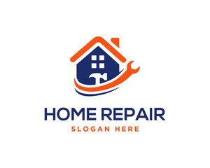 House Builders Repair Remodeling Logo Design Concept Vector Icon Illustration.