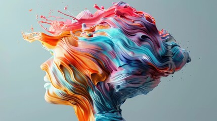 Creative colorful brain with education and success, Online education, creative mind, new idea, training, tutor, video lesson, course, knowledge and Collage school.