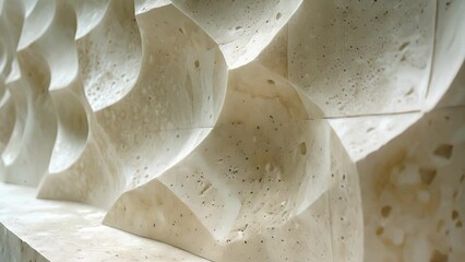 A striking closeup of a textured plaster feature wall showcasing intricate geometric patterns and adding a touch of sophistication to the room.