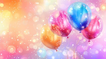 Color glossy balloons background illustration .