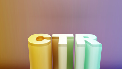 Text Acronym CTR - Click Through Rate
 on gradient background