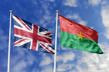 3D illustration, United Kingdom and Burkina Faso alliance and meeting, cooperation of states.