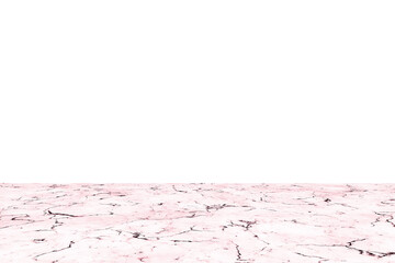 Pink Marble stone perspective texture surface isolated on transparent background with empty wall png 3d rendering image