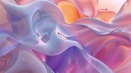 Obraz premium Ethereal Fluid Art of Colorful Waves: Vibrant Abstract Movement and Seamless Flow of Digital Hues