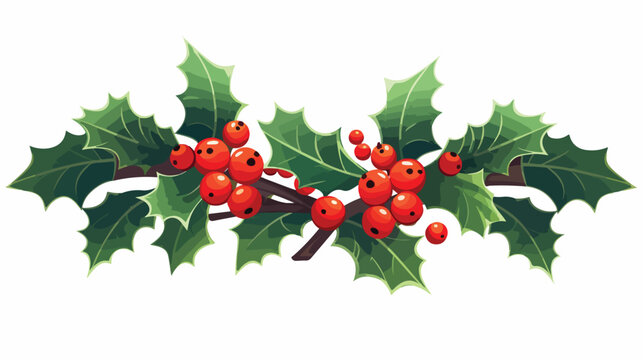 Christmas Holly brunches decoration vector 