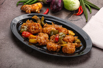 Chinese cuisine - prawn with chili sauce