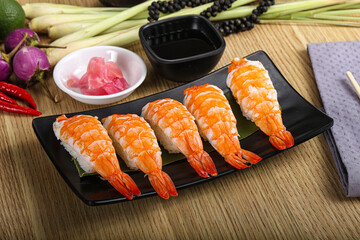 Japanese cuisine - sushi with prawn