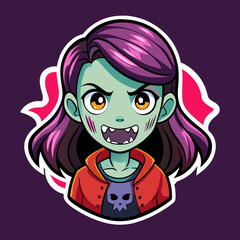 Tshirt sticker of a Embrace the fear with our chilling Attitude Horror Girl sticker