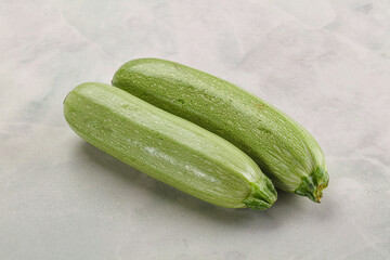 Raw green ripe zucchini vegetable