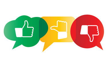 Like dislike speech bubbles icons. Thumb thumb down, social network feedback - obrazy, fototapety, plakaty